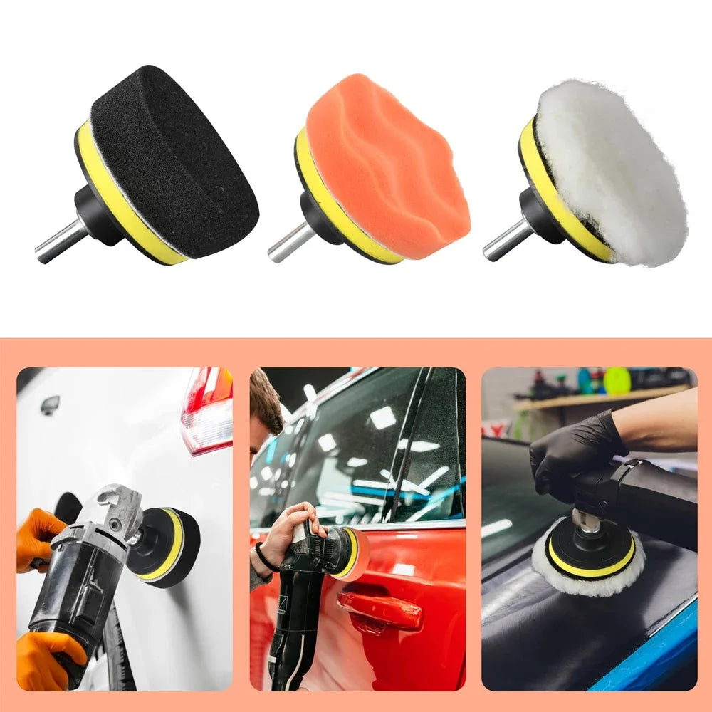 Kit di 5-39 Pezzi di Tamponi in Spugna per Lucidatura Auto, Tamponi in Schiuma da 3/4/5/6/7 Pollici per Lucidatrice, Tamponi per Ceratura Auto, Rimuove Graffi