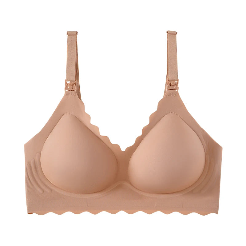 Reggiseno per Allattamento per Donne in Gravidanza con Supporto Morbido Senza Cuciture, Apertura con Un Solo Tocco, Comodo Reggiseno Post-Parto