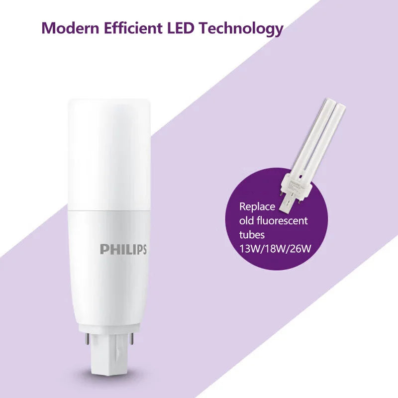 Tubo LED Philips PLC 2P G24d 6.5W MyCare, Luce Bianca 3000K 4000K 6500K, Lampada da Interno a 2 Pin, Sostituzione per Tubi Fluorescenti PLC