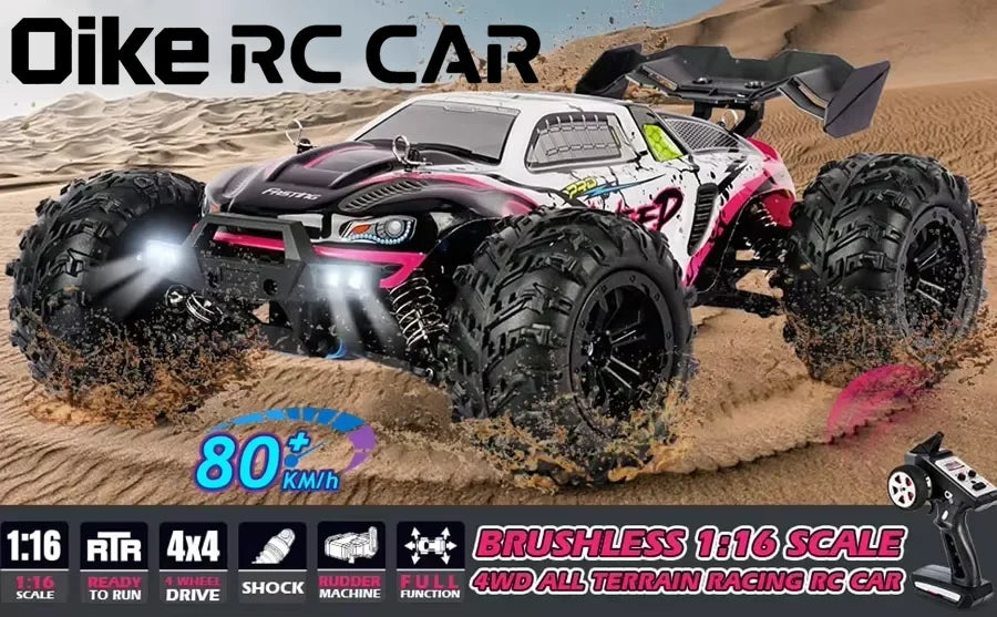 Auto radiocomandata Oike 4WD, fuoristrada 4x4, buggy ad alta velocità, camion super brushless, 50 o 80 km/h, auto da corsa con drift veloce, giocattolo, regalo