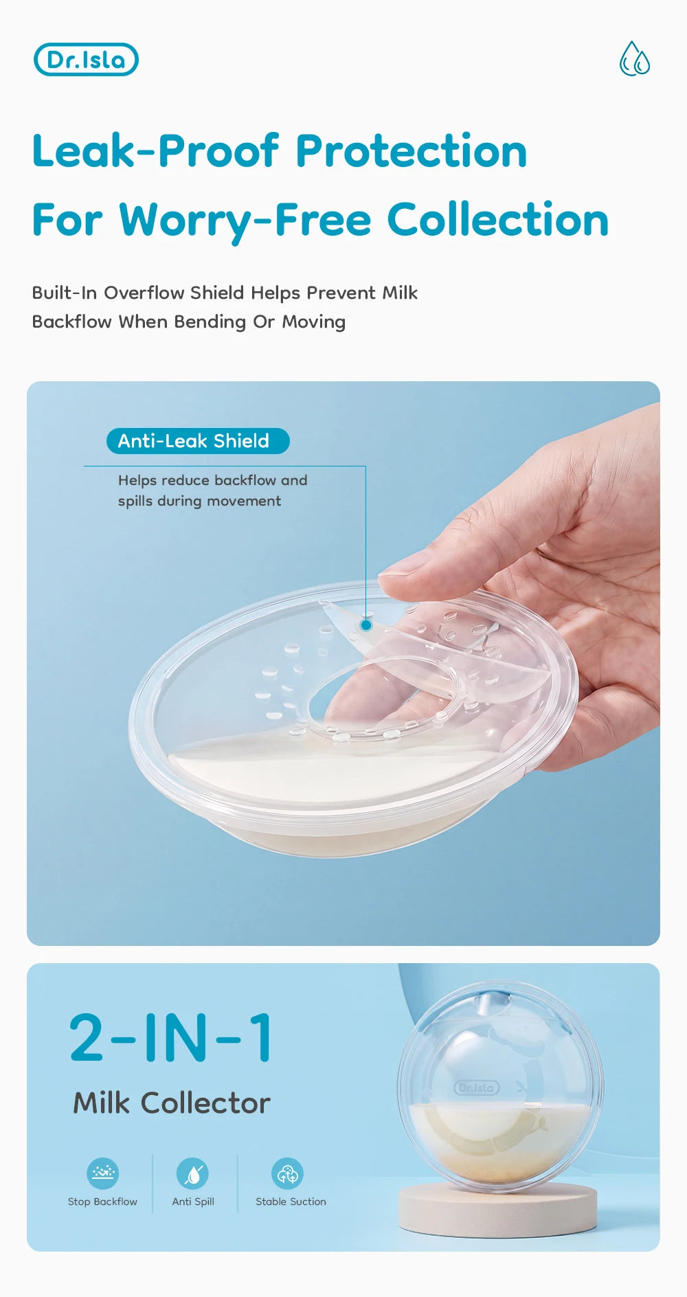 MAMIJOY Raccoglitore di Latte Materno 2 Pezzi 26mm in Silicone Ultra-Sottile Senza BPA, Coppette per Allattamento Indossabili, Salvagoccia per Latte Materno a Prova di Perdite per Mamme