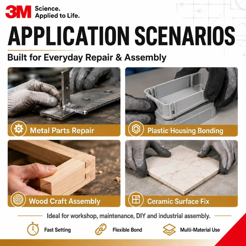 Adesivo Epossidico Originale 3M DP110 Scotch-Weld 50ML Colla Strutturale Flessibile Bicomponente per Metallo Plastica Legno Ceramica