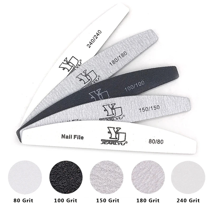 5 pz/lotto lima per unghie Mix Color Limas 80/100/150/180/240 grana professionale carta vetrata rimozione cuticole Buffer File Set di strumenti per Manicure