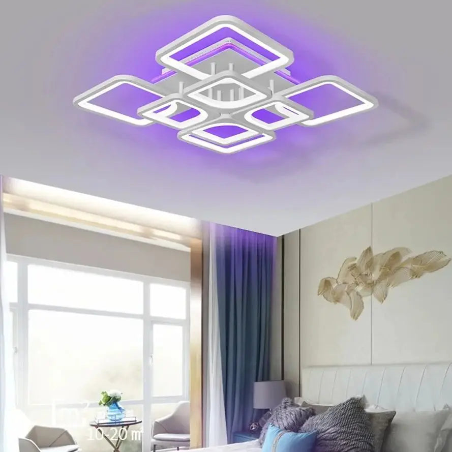 Lampade da soffitto moderne, a sospensione, con tecnologia LED e controllo remoto tramite app, adatte per illuminare camere da letto, cucine, soggiorni e altri ambienti.