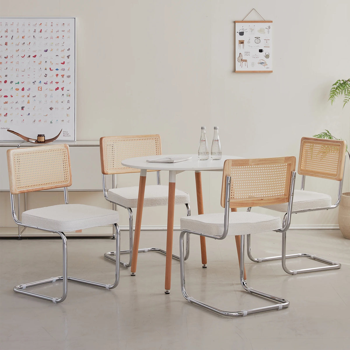 EGOONM Set di 2/4 sedie da pranzo retrò sedia in rattan di plastica casa camera da letto scrivania schienale sgabello arco computer ufficio sedile imbottito