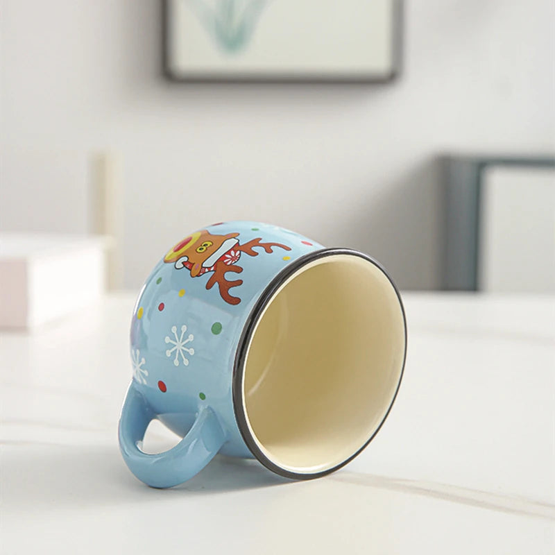 Nuovo 4/1PC Kawaii Natale Tazze Tazze di Ceramica Babbo Natale Alce Figurine Regalo Creativo Per Ufficio Casa Latte Caffè Tazza di Tè Coppie
