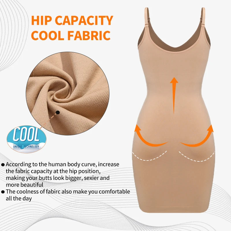 Sexy Full Slip Shapewear Abito da donna Scollo a V Aderente Biancheria intima Compressione liscia Shaper del corpo Dimagrante Vita Addome Pancia Corsetto