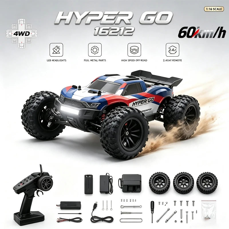 Auto RC MJX Hyper Go 1/16 4WD 16212 16213 16218, Auto da Corsa RC Brushless 60KM/H, Auto Telecomandate 2.4G, Camion Fuoristrada Giocattolo