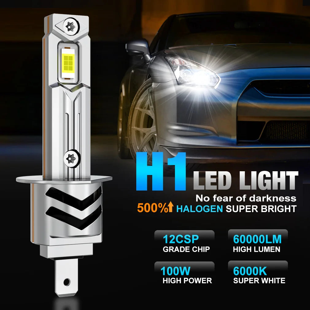 XSTORM H1 Lampadine LED Canbus 60000LM 100W H3 H7 Fari LED con Ventola H1 Turbo Lampade Fari Auto Plug & Play 6000K 12V