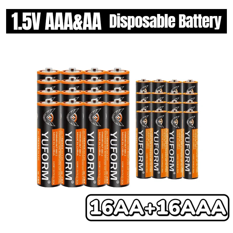 Batterie al carbonio zinco AA AAA da 1,5 V, confezione da 40 all'ingrosso per giocattoli, orologi, telecomandi, alimentazione di lunga durata, a prova di perdite