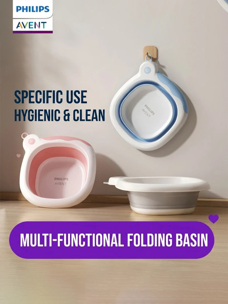 Philips Avent Vaschetta Pieghevole Antibatterica per il Bagnetto del Bambino 4,5L Vaschetta Portatile Resistente alle Cadute per il Bagnetto dei Neonati