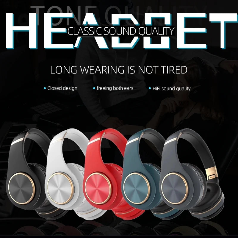 EOENKK T8 Cuffie wireless Bluetooth 5.3 con audio surround stereo, pieghevoli, per sport, a bassa latenza, per gaming, con riduzione del rumore