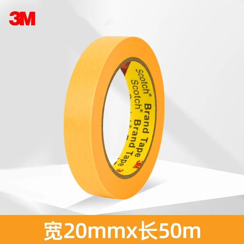 Nastro Adesivo 3M 244 Senza Tracce, Strappabile a Mano, per Verniciatura Auto, Modellismo, Arte, Studenti, Adesivo Monofacciale Resistente alle Alte Temperature