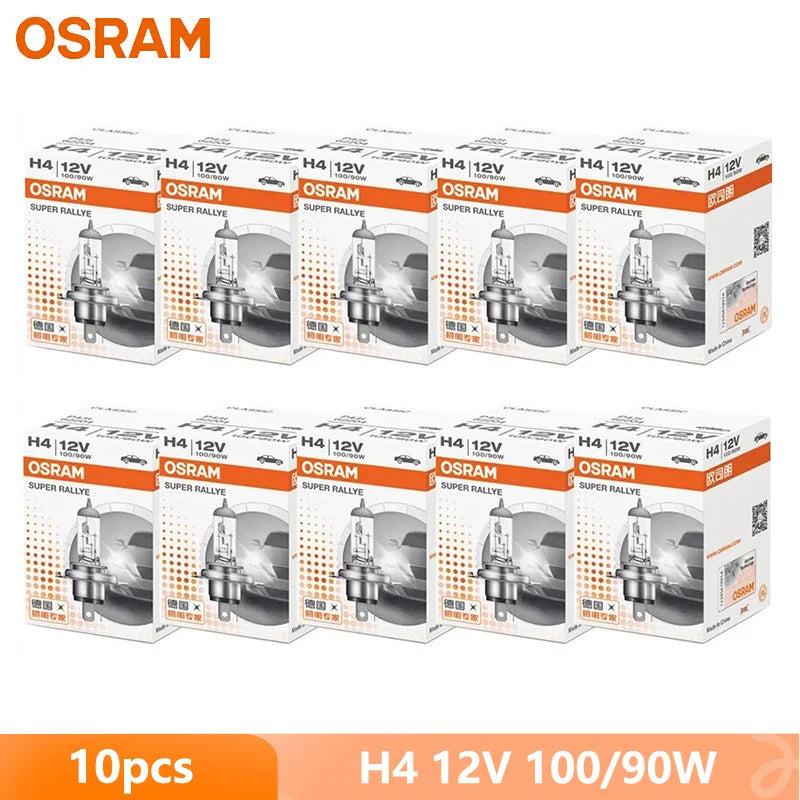 OSRAM CLASSIC H1 H4 H3 H7 Super Rally 12V 100W 80W faro alogeno per auto High Watt lampade autentiche 3200K più luminose (10 pezzi)