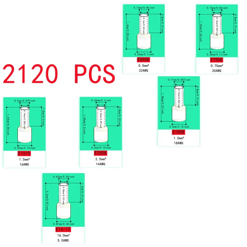Terminale a Crimpare Tubolare VE, Connettore per Apparecchiature Elettriche, Pinza a Crimpare HSC86-4A