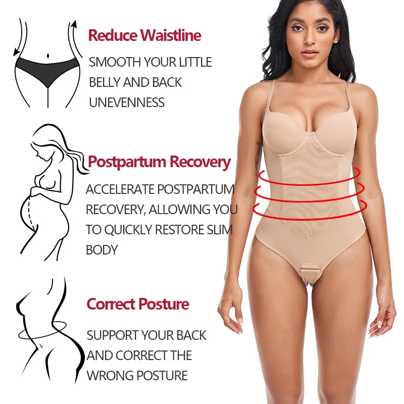 Perizoma Body Shapewear Donna Full Body Shaper Vita Trainer Ossa d'acciaio Pancia Controllo Biancheria intima Pancia piatta Sottoseno Corsetto