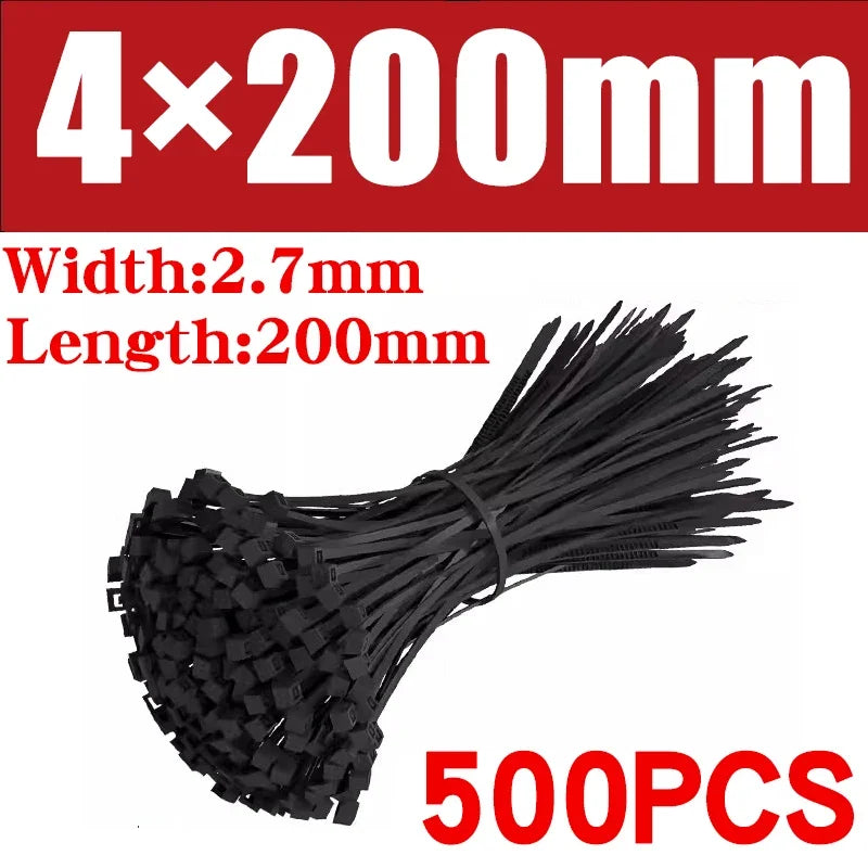 500/1000PCS fascette per cavi in Nylon di plastica fascette per cavi autobloccanti cinghie per cavi regolabili anello di fissaggio fascette per cavi per ufficio a casa