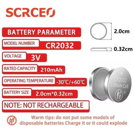 Batteria al litio CR2032 3V da 50-500 pezzi, batteria a bottone CR 2032 per orologi, giocattoli, calcolatrici, telecomandi auto, pile a bottone