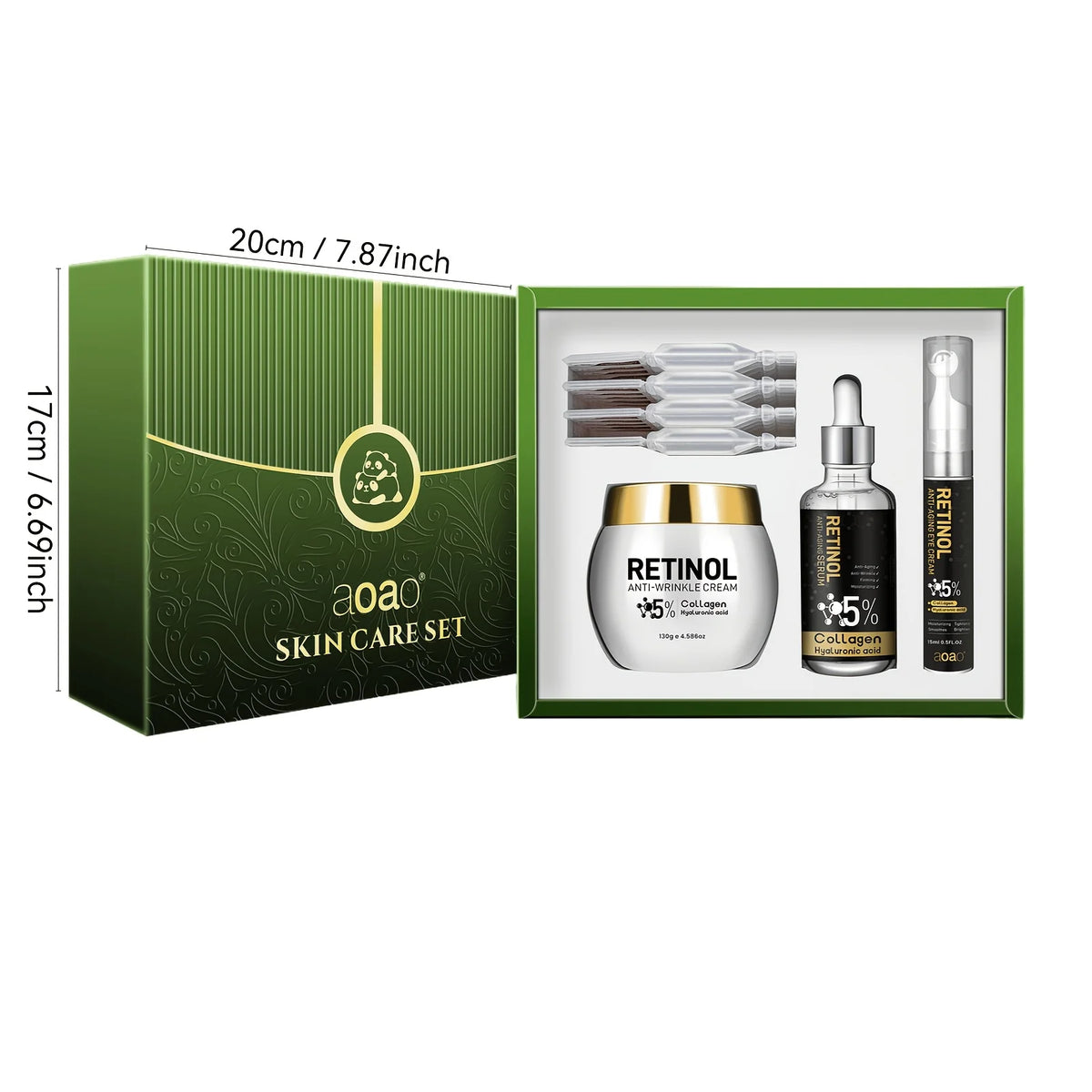 Set regalo da 23 pezzi per uomo con retinolo, idratazione profonda e anti-rughe, adatto per pelli secche e ruvide. Emulsione viso beige chiaro con una texture cremosa, perfetta come regalo di Natale. Trattamento anti-età che