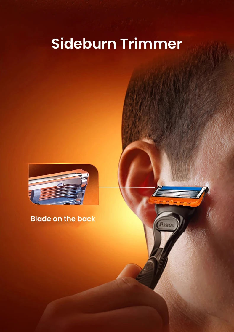 Set Rasoio Gillette Fusion 5 con 5 Lame Ultra-Sottili, Striscia Lubrificante e Rifinitore Posteriore, Disponibile in Diverse Specifiche
