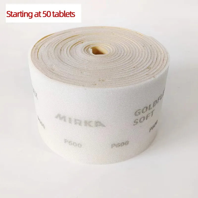 50 fogli di carta vetrata in spugna filata a mano Mirka finlandese 115 * 125mm per auto in lamiera di metallo verniciatura a spruzzo con carta vetrata gialla
