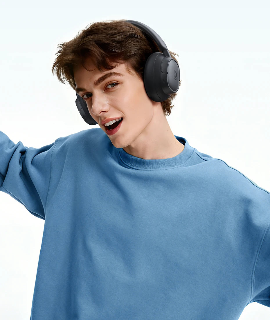 Cuffie Wireless ANC Baseus 80H, Auricolari Over-Ear con 95% di Cancellazione del Rumore, Cuffie Bluetooth 6.0 BH1 NC LITE