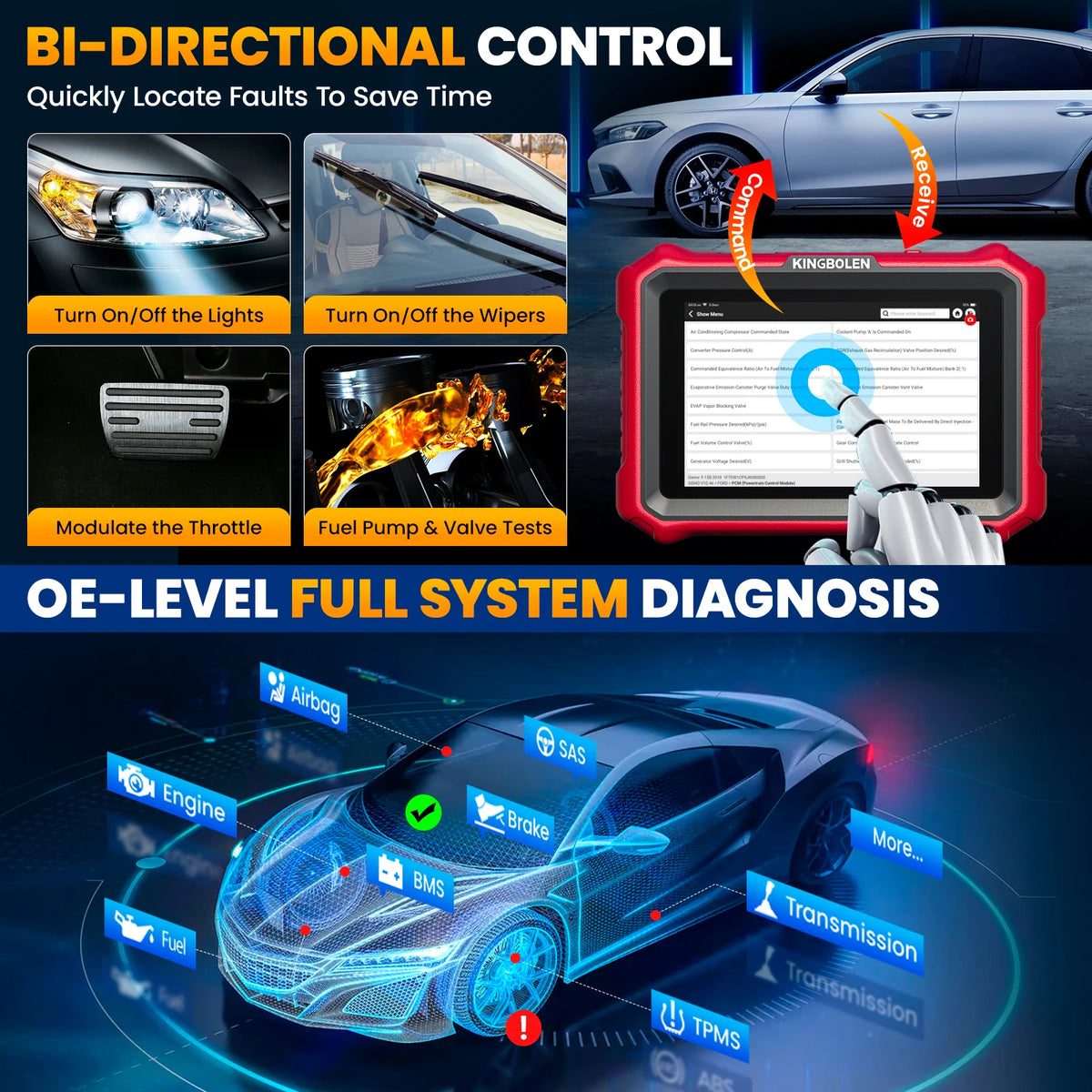 Nuovo KINGBOLEN K8 PRO / K8 ELITE 2026: Strumento Diagnostico Auto OBD2 Scanner Completo con 34+ Funzioni di Reset, Codifica ECU e Aggiornamenti Gratuiti