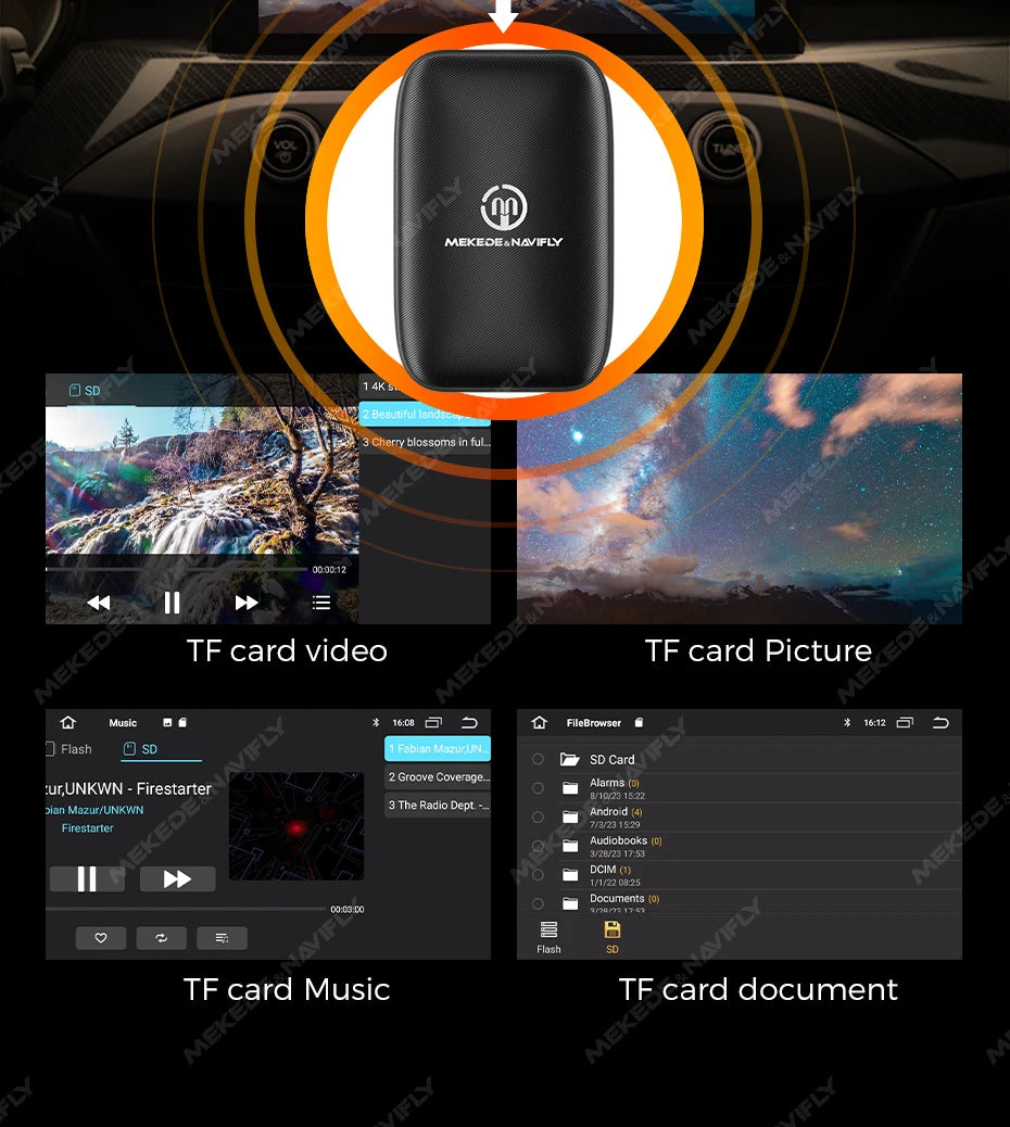 MEKEDE AI BOX Kit CarPlay con Sistema Operativo Android, CarPlay Wireless, Sistema di Intrattenimento Multimediale per Auto, Box TV Intelligente per Netflix e YouTube
