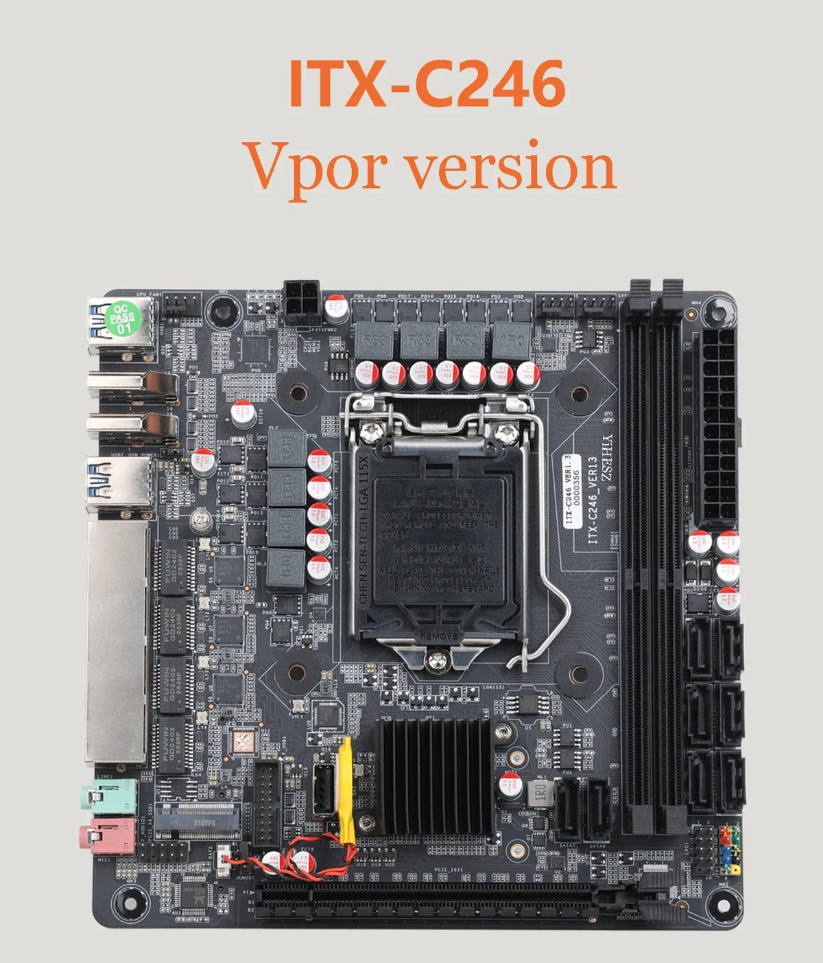 Scheda Madre NAS Mini Vpro YX-C246 a 8 Alloggiamenti 8 SATA 4 LAN 2xDDR4 3xM.2 PCIe x16 LGA1151 Supporta E-2100 E-2200 Core di 8a e 9a Generazione