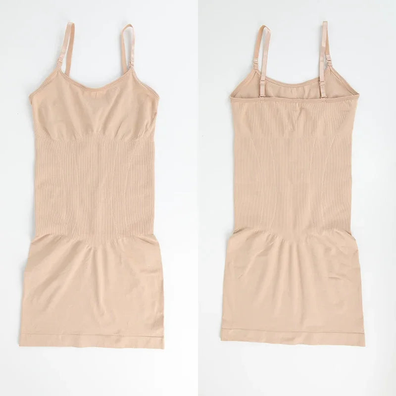 Intimo modellante da donna, slip completo, controllo della pancia, girocollo, mini sotto il vestito, modellante per il corpo liscio, nuova lingerie con spalline sottili