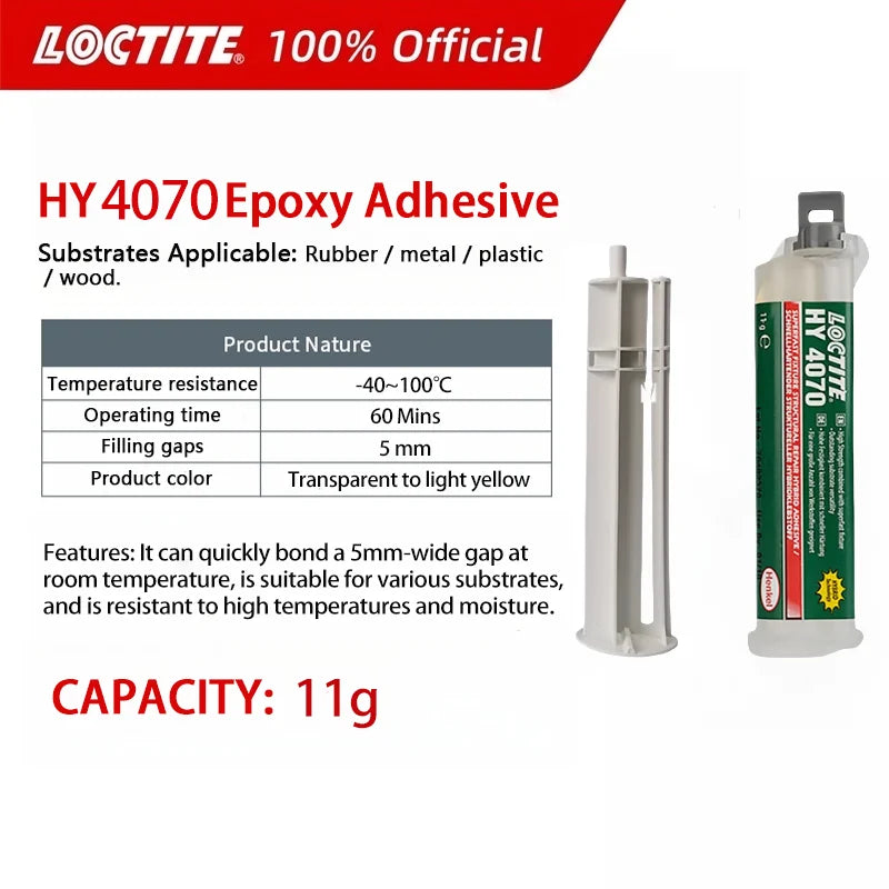 Adesivo istantaneo adesivo epossidico strutturale adesivo ibrido Loctite HY 4070 originale al 100% per riparazioni ultraveloce 11g