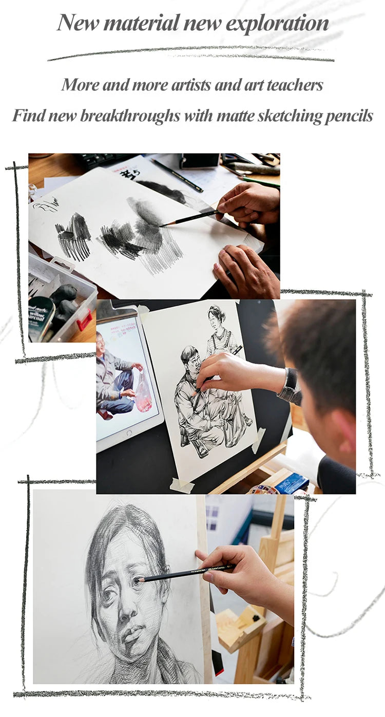 Faber-Castell 8/12pcs Set Matte Sketch Pencil Art Graphite per schizzo Black Lead Writing Drawing matite di grafite forniture