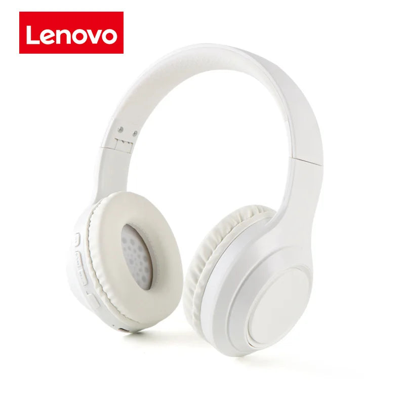 Nuove Cuffie Pieghevoli Wireless Lenovo Over-ear Bluetooth 5.3, Auricolari per Giochi, Cuffie Sportive con Microfono, Auricolari Musicali