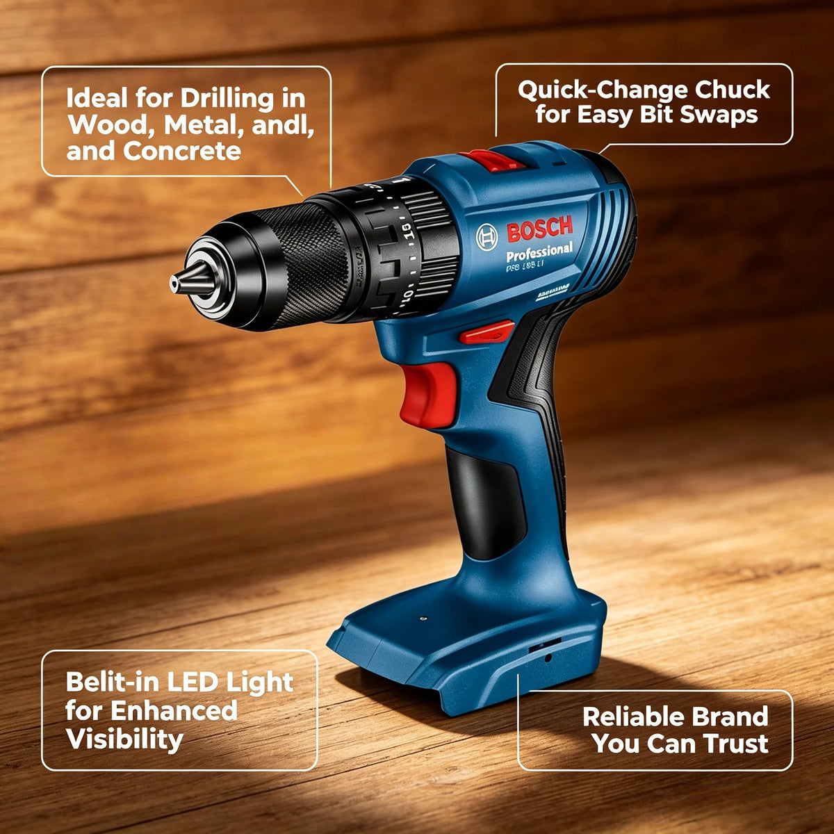 Trapano avvitatore a impulsi senza fili BOSCH GSB 185-LI 18V, avvitatore elettrico, utensili elettrici multifunzione
