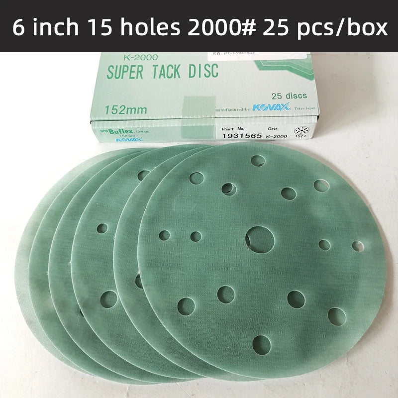 25 pezzi KOVAX carta morbida opaca da 6 pollici autoadesiva floccata carta vetrata rotonda 150mm vernice per auto superficie bellezza lucidatura