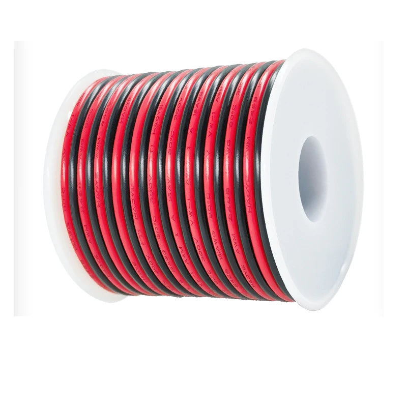 Cavi Elettrici a 2 Pin UL2468 30/28/26/24/22/20/18/16 AWG Rosso Nero per Altoparlanti LED Audio Auto Connettore JST 10m-50m