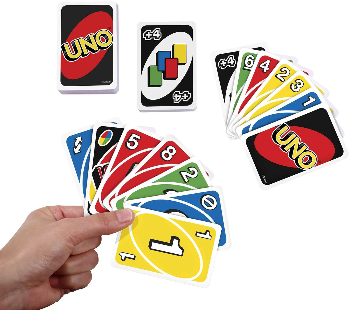 Mattel Games, gioco di carte Uno, per bambini dai 7 anni in su, da 2 a 10 giocatori.