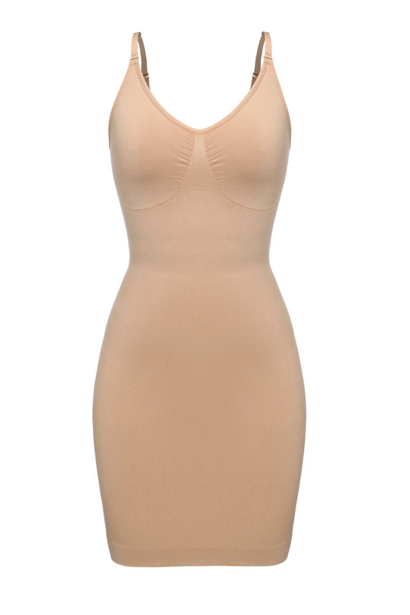 Sexy Full Slip Shapewear Abito da donna Scollo a V Aderente Biancheria intima Compressione liscia Shaper del corpo Dimagrante Vita Addome Pancia Corsetto