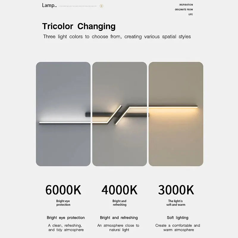 Lampade da parete a LED nordiche per corridoio corridoio 60cm/80cm/100cm Luci da parete a LED interne Sconce da parete Illuminazione per cucina Sala da pranzo