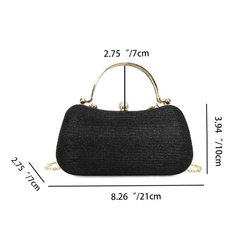 Borsa da sera da donna con perline da sposa Borsa da pranzo Borse a tracolla a catena Elegante pochette con strass Borsa da sera a forma di uovo