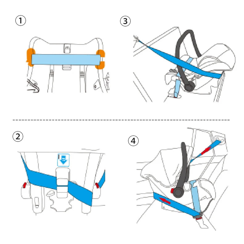 Sistema di trasporto per bambini 3 in 1 con seggiolino auto per neonati e navicella, passeggino pieghevole reversibile a 360 gradi, carrozzina alta per neonati fino a 3 anni, cintura di sicurezza a 5 punti, tettuccio in pelle