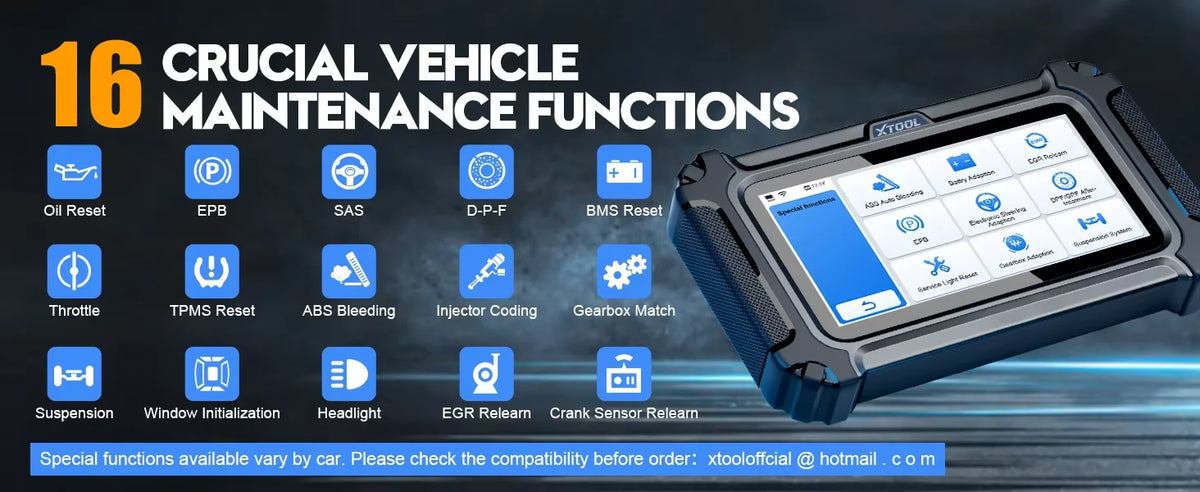 XTOOL D5S Strumenti diagnostici per auto ABS SRS Sistemi di trasmissione del motore Scanner OBD2 16+ servizi Tutte le funzioni Aggiornamento gratuito a vita