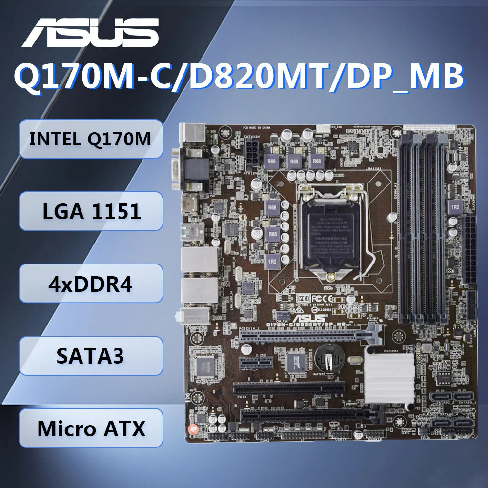  Scheda madre ASUS Q170M-C Intel Q170 LGA1151 DDR4 Q170M-C/D820MT/DP_MB supporta CPU 6100 6400 6500 6320 mAT