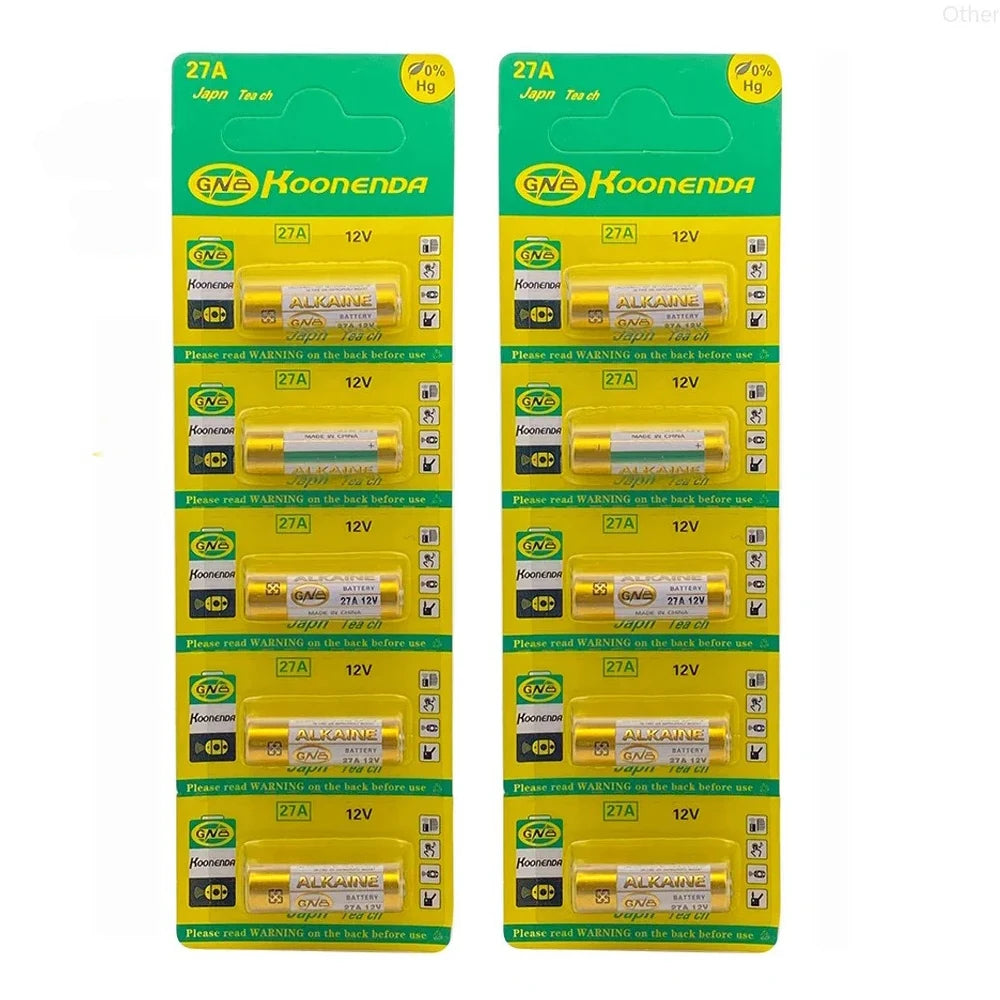Batteria Alcalina 12V 27A L828 G27A MN27 MS27 GP27A A27 V27GA A27BP K27A VR27 per Campanelli, Allarmi, Telecomandi, Mouse