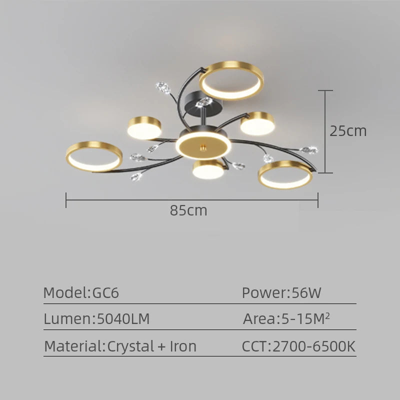 Plafoniera moderna e lussuosa per interni, lampadario a sospensione a LED, lampade da soffitto per soggiorno, camera da letto, cucina, apparecchi di illuminazione