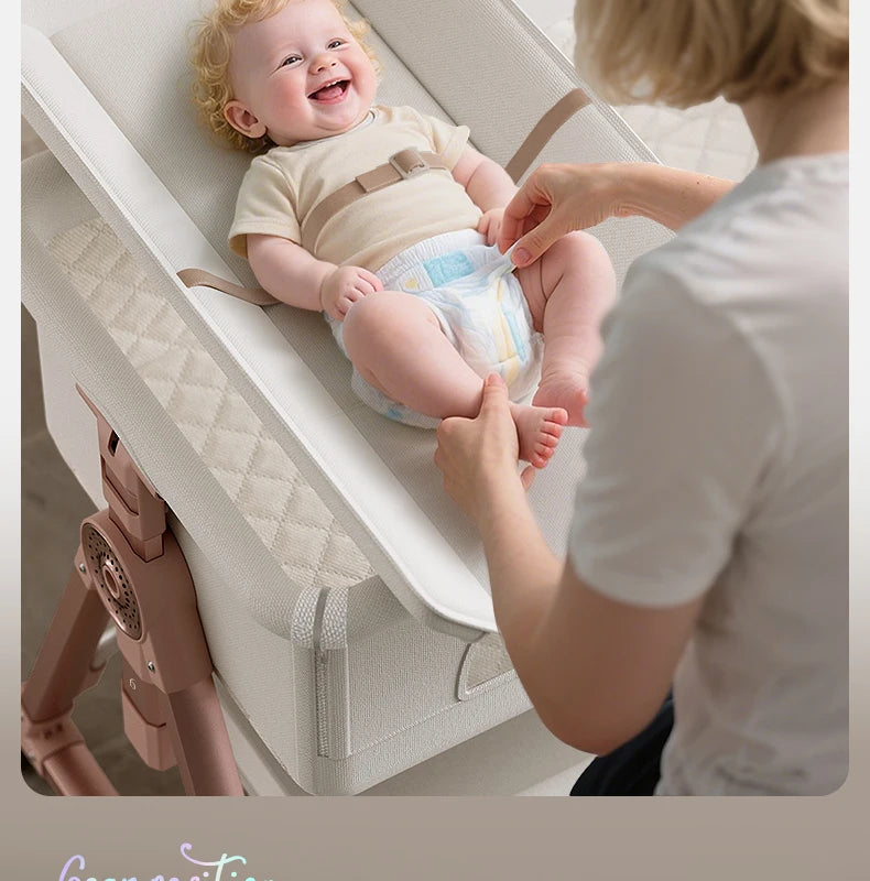 Culla per bambini, giunzione portatile, culla per lettino, culla da comodino per bambino, culla da comodino 3 in 1 con ruote