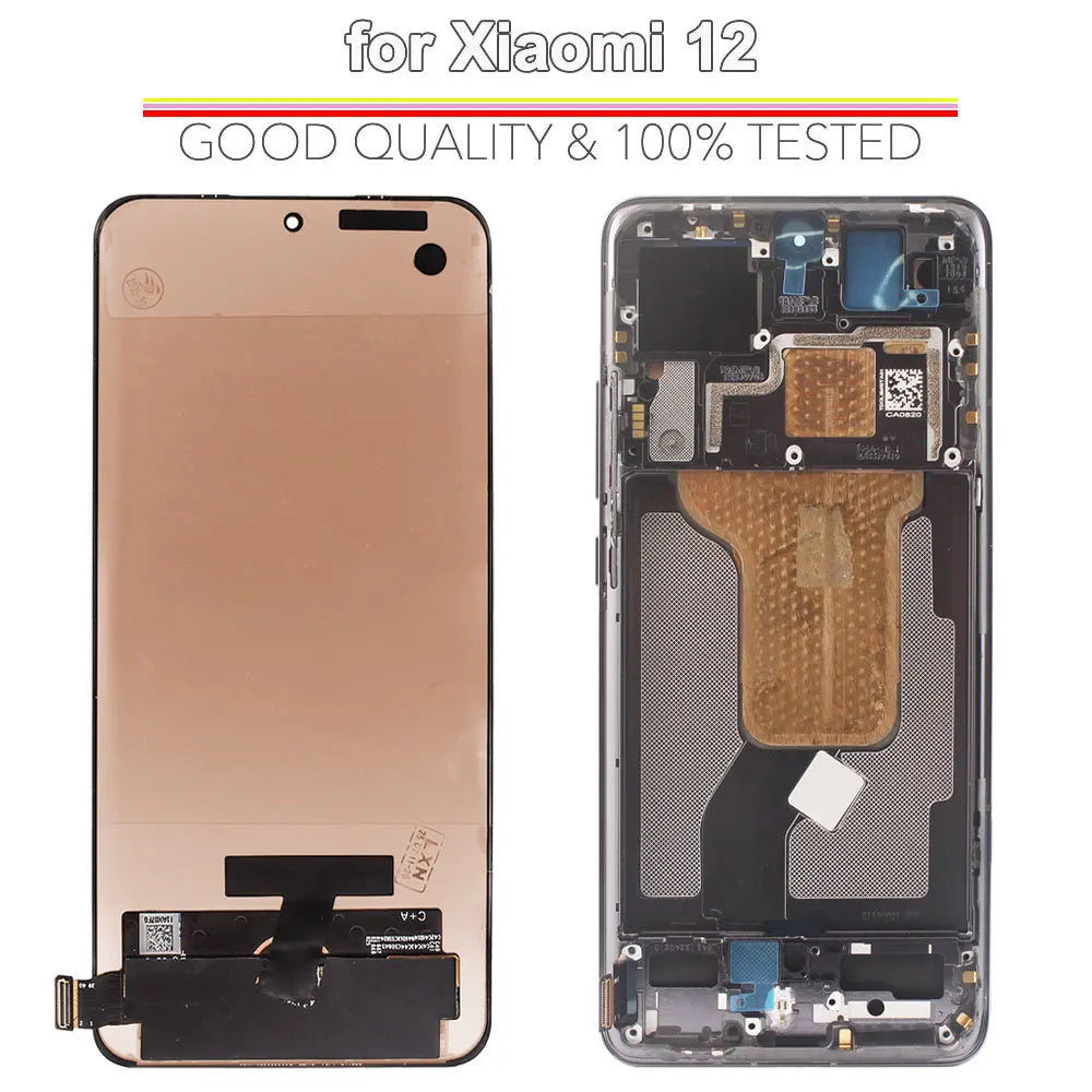 Display AMOLED da 6,28 pollici per Xiaomi 12 (2201123G, 2201123C) - Gruppo digitalizzatore touchscreen LCD con telaio per Xiaomi Mi 12