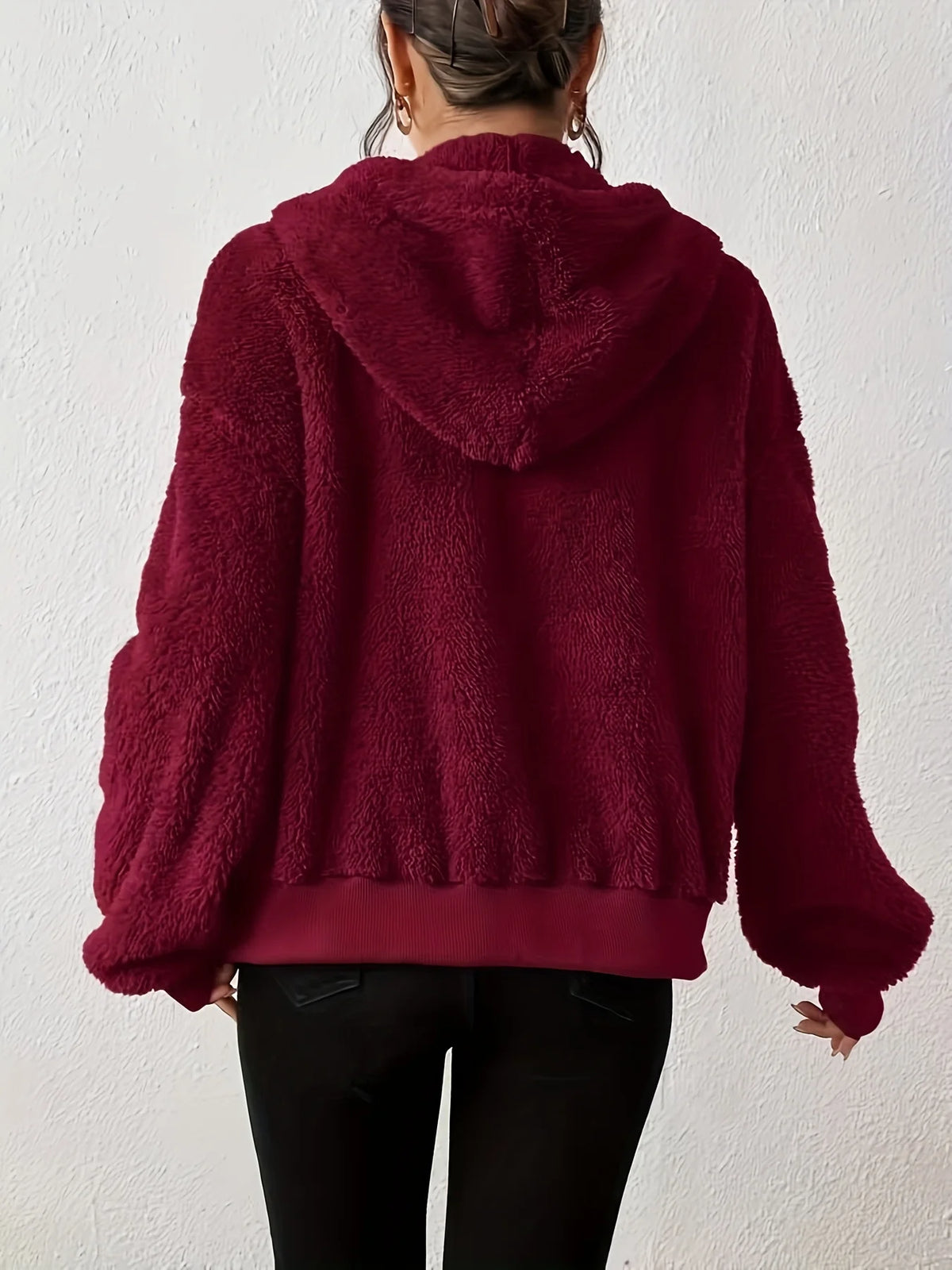 Felpa con cappuccio da donna per autunno e inverno, giacca con cardigan in velluto e cerniera, top nero e grigio, vestibilità ampia