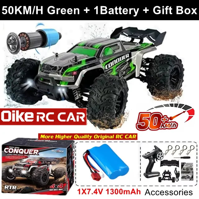 Auto radiocomandata Oike 4WD, fuoristrada 4x4, buggy ad alta velocità, camion super brushless, 50 o 80 km/h, auto da corsa con drift veloce, giocattolo, regalo