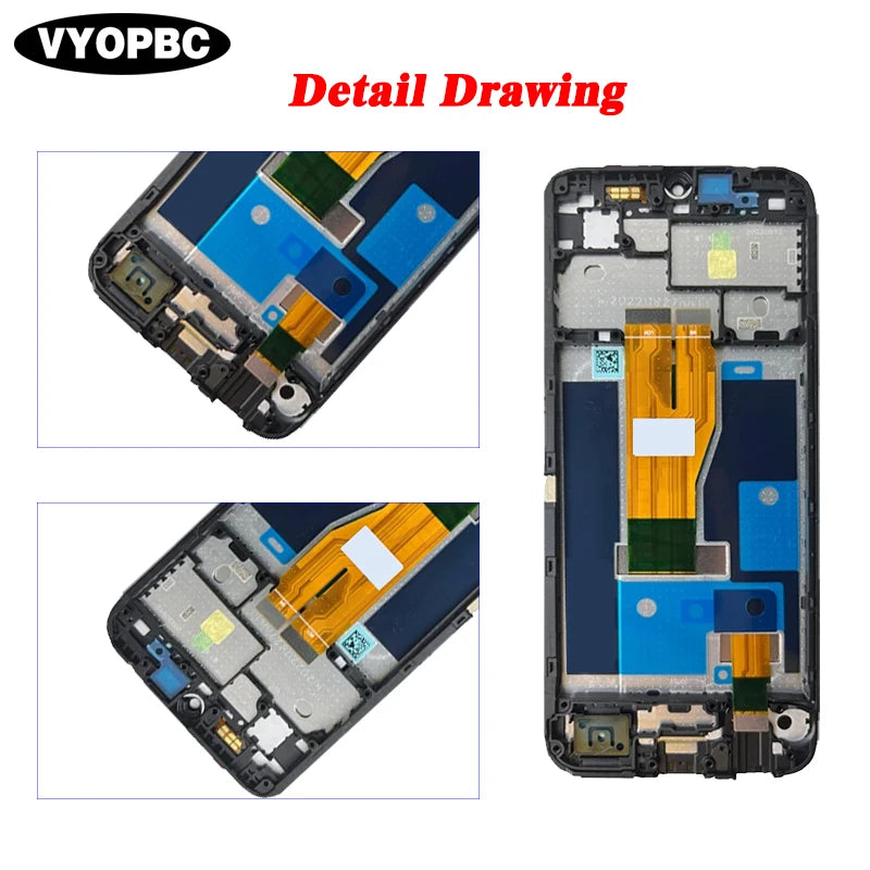 Display LCD da 6,5' per OPPO Realme C33 2023, digitalizzatore touchscreen completo con telaio di ricambio, parti di ricambio RMX3624 RMX3627